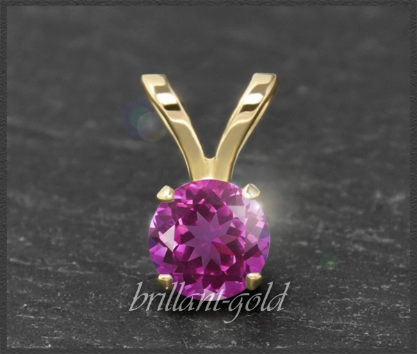 Anhänger 585 Gold Rhodolith d.rosa, 4,5,6,7mm